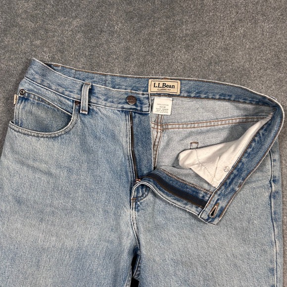 Vintage LL Bean Classic Fit Mens Light Wash Denim Jeans Mens 33x30 - Picture 10 of 12